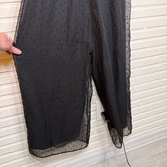 Nevena Rae Black Monochrome Polka Dot Wide Leg Jumpsuit, Women’s Size Large - Picture 10 of 10